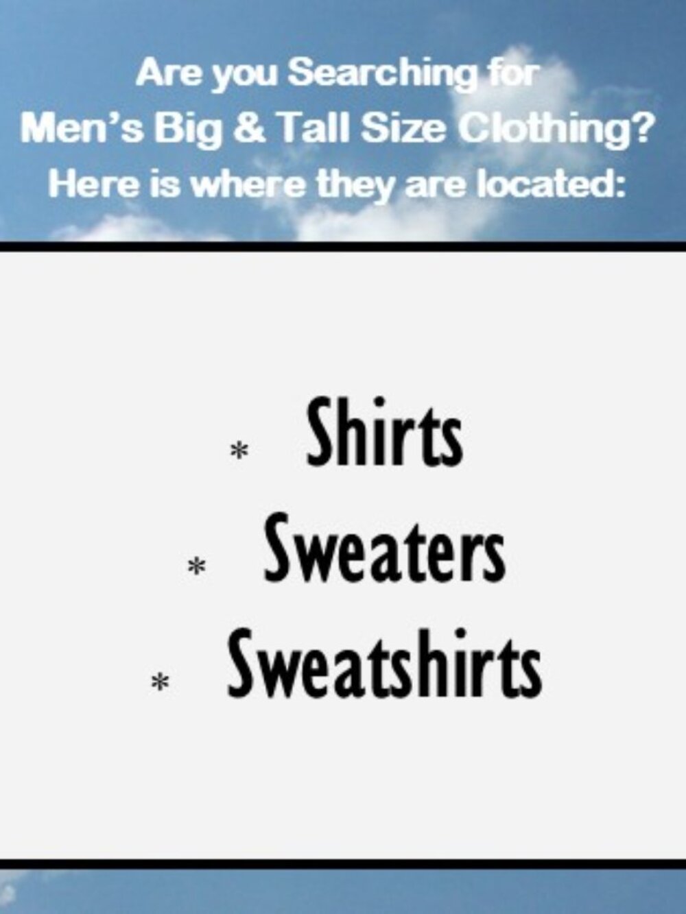 Men's Big & Tall Items